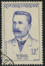 1958-Timbre France oblitéré-F.Widal-Médecin-Stamp-Yv.1143