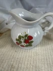 1970s McCoy Pottery Small Strawberry Country Pitcher #7528 Retro Kitchen Decor