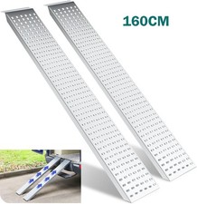 2xNon-Slip Loading Ramps Galvanized Steel HEAVY DUTY For Trailers Vans Motorbike