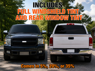 Fits 2025-2026 Chevy Colorado Full Windshield Tint & 3 Pierce Rear Window Tint