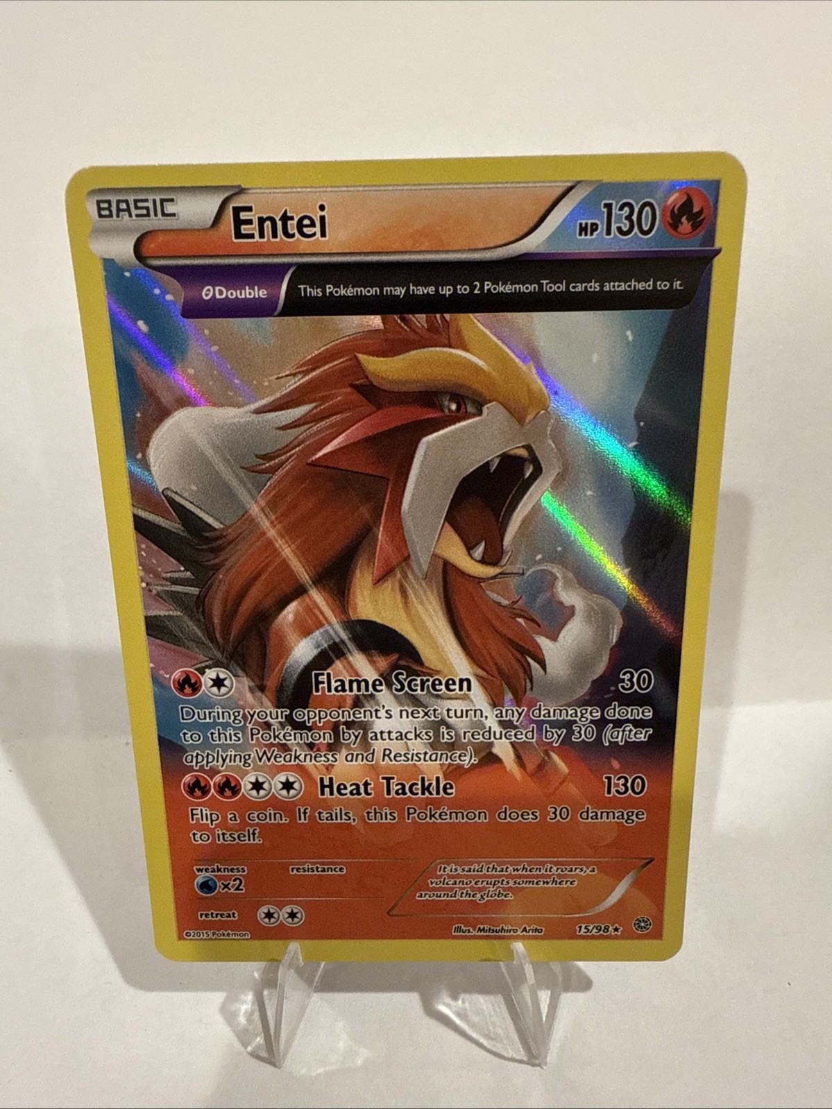 Pokemon Entei 15/98 Holo Rare XY Ancient Origins NM Near Mint