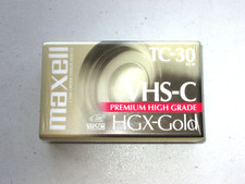 New Sealed Maxwell VHS-C TC-30 HGX-Gold Premium High Grade Video Cassette Tape