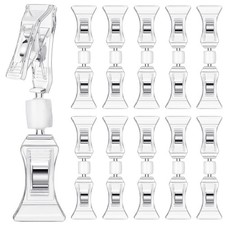 Double Sided Sign Clips Rotatable Merchandise Clipon Price Tag Clear 50 PCS