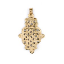 Brass Ethiopian Coptic Cross 64x37mm African Large Hole Handmade