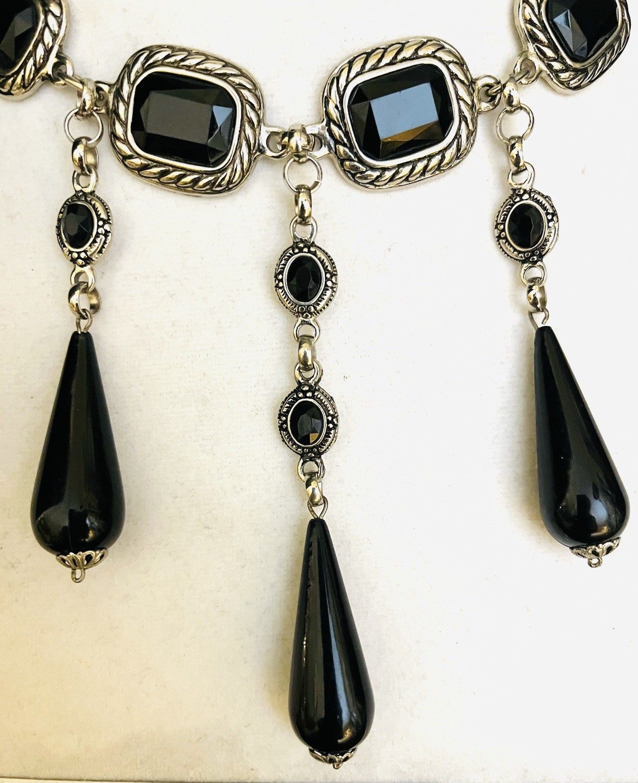 Statement Dangle Necklace..silver Tone - image 2