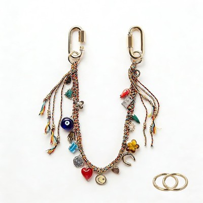 Chain Beaded Rope Braided Keychain bag charms & purse chain and Backpacks - S...