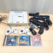 Sega Saturn Console with 2 Virtua Gun controllers & 3 games *US TARIFF PAID