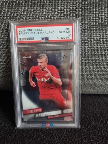 Erling Haaland Rookie Topps Finest UCL 2019 PSA 10