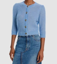 Vanessa Bruno Women's Blue Desia Button-Up Cardigan Sweater Size XS