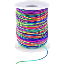 1mm Elastic String, Rainbow Stretchy Cord for Jewelry Making, Beading
