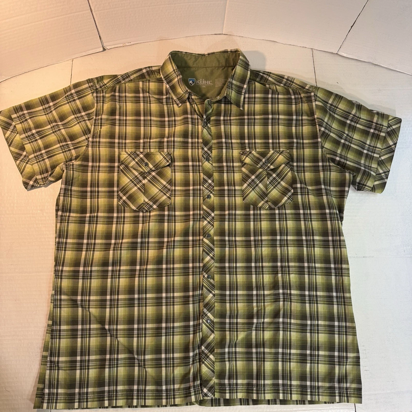 Kuhl Shirt Pearl Snap XXL Eluxur Hiking Outdoor Plaid Gorpcore Western Mens Camp