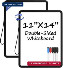 Small Wall White Board, 11" x 14" Mini Double-Sided Magnetic Dry Erase Board wit