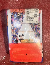 VTG 90s Mickey & Disney Friends Pole Pocket Curtains Drapery Set with Tie Backs