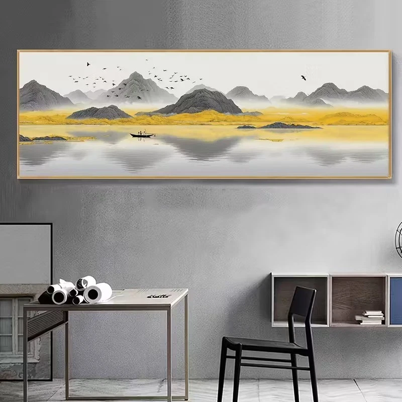 Panoramic View of Golden Sunrise Landscape Canvas Print Wall Art Home Decor