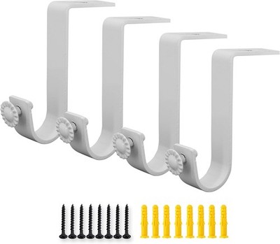 Ceiling Bracket for Curtain Rods, 4 Pack Heavy Duty Vintage Curtain Rod Holder