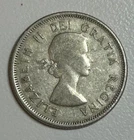 1961 Canada Queen Elizabeth II MOOSE / Caribou SILVER Quarter Coin 80% AG 20% CU