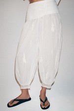 ZARA ZW COLLECTION EMBROIDERED BLOOMER PANTS