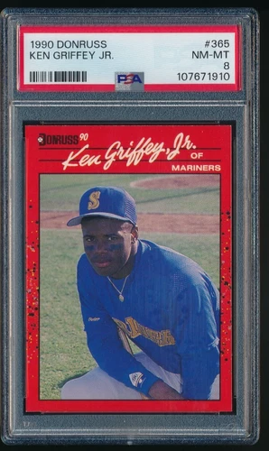 1990 DONRUSS #365 KEN GRIFFEY JR 2nd yr PSA 8 new label