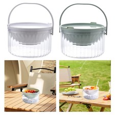 Salad Bowl Serving Keeping Ice Cubes Round Fruit Bowl Vegetable Serving Platter