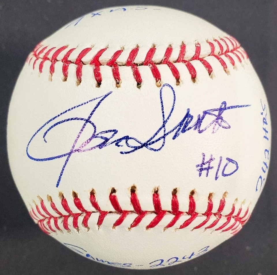 Ron Santo Cubs White SOX HOF Signed Autographed 14x's Stat OMLB Baseball - JSA - Image 2 of 4