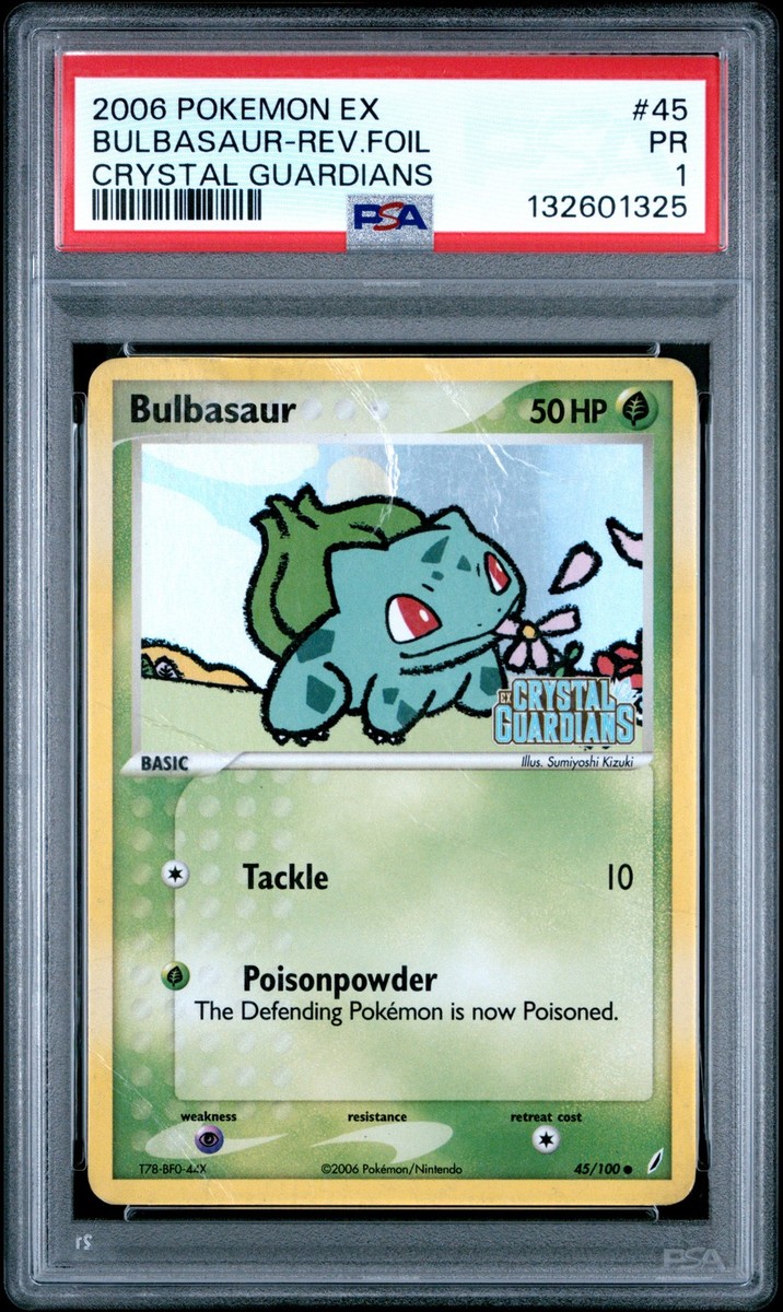 2006 POKEMON EX CRYSTAL GUARDIANS #45 BULBASAUR-REVERSE FOIL PSA 1
