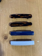 Hair Barrette Metal Clip Lot 2 Tortoiseshell, 1 Blue, 1 Gray Unbranded