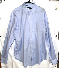 Ralph Lauren Men 18x34/35 Long Sleeve Button Up Shirt Blue Classic Fit Non-Iron