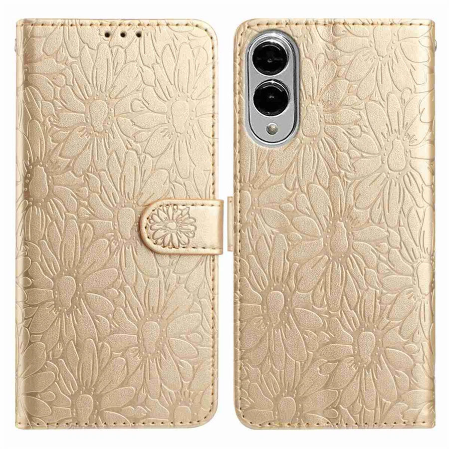 Leather Daisy Flower Wallet Phone Case for ZTE Blade A53 Pro A34 A54 A33S A32 - Image 4 of 4