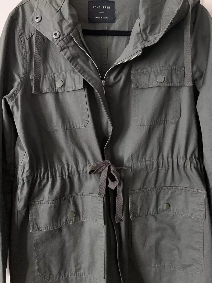 Love tree army green jacket sale