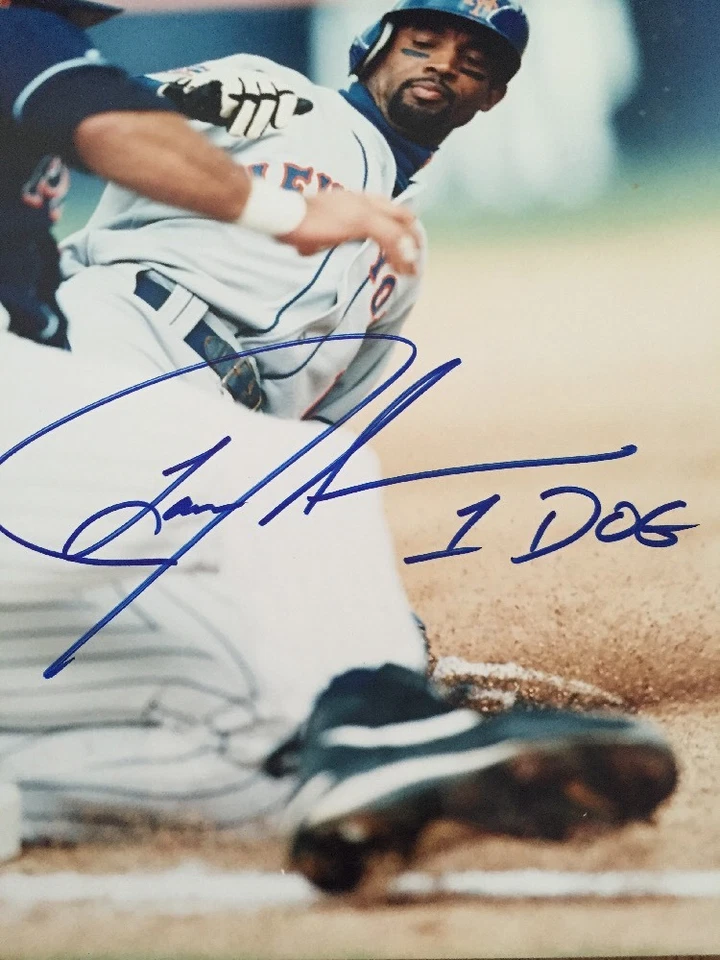 FOTO 8x10 autógrafo firmado por Lance Johnson 1 perro New York Mets con certificado de autenticidad HOLO Foto 2 de 4