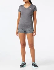 Under Armour Women Tech V-neck Twist Short Sleeve T-shirt Moisture Wicking Grey