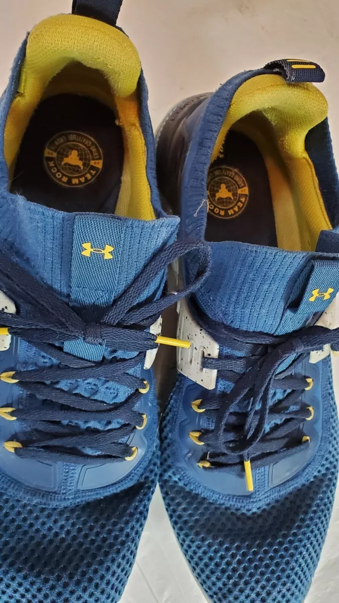 Under Armour Men s Project Rock 4 Team Rock Training Shoes Size 14 Blue VGUC