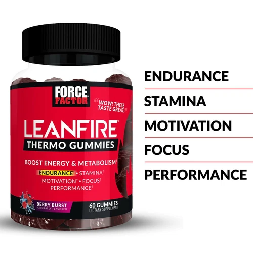 Force Factor LeanFire Thermo Fat Burner Gummies Berry Burst Flavor - Picture 20 of 26