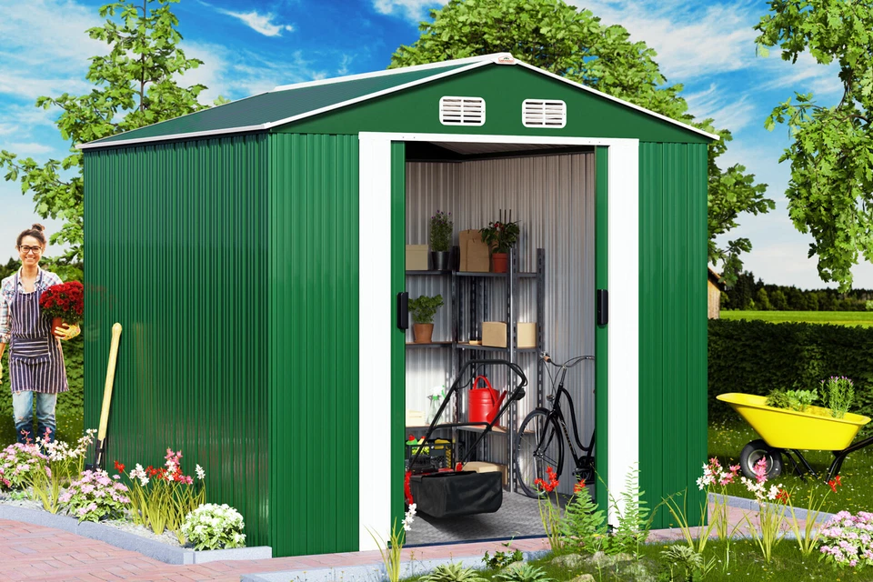 GARDEBRUK® XXXL Gerätehaus Geräteschuppen 8m² Metall Gartenhaus Schiebetür 15m³ - Bild 2 von 4