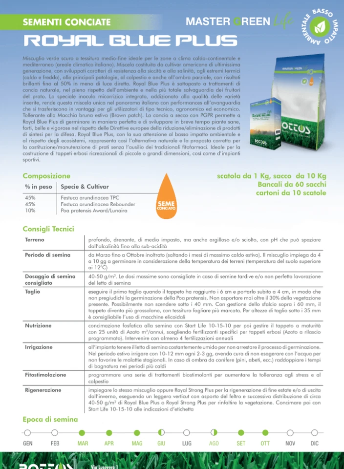 Bottos - ROYAL BLUE PLUS - Prato sano e fitto con meno interventi - 1 kg - Immagine 2 di 3