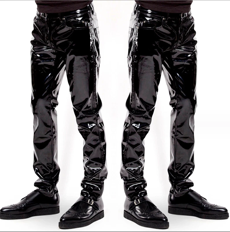 Patent leather pants mens sale