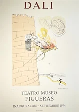 SALVADOR DALI Lithograph Poster 1974 printed by Atelier Mourlot-Paris 73x52cm