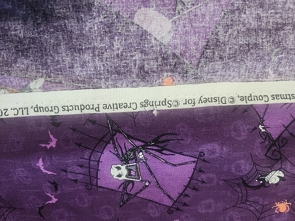 Disney Nightmare Before Christmas Jack & Sally Purple  Fabric 2016 1 Yards & 3/4 - Image 4 of 4