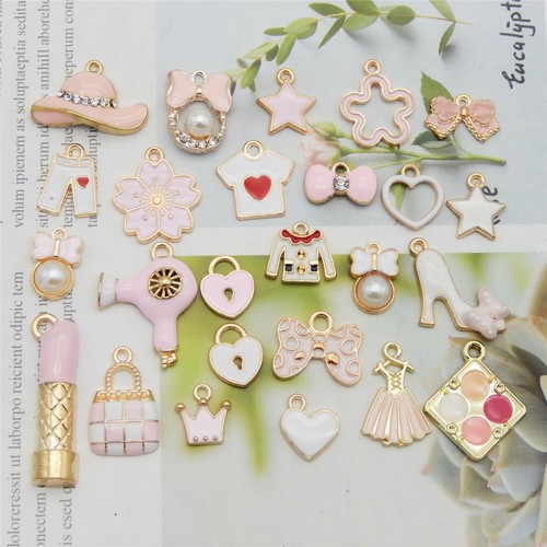 25-pack Bulk Alloy Enamel Women Supplies Charms Cosmetic Bowknot Pendant Making - Bild 6 von 9