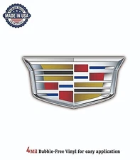 CADILLAC GM LOGO VINYL DECAL STICKER CAR BUMPER 4MIL BUBBLE FREE US MADE