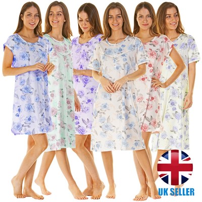 i-Smalls Ladies Nightshirt Roses Soft Cotton Short Sleeves