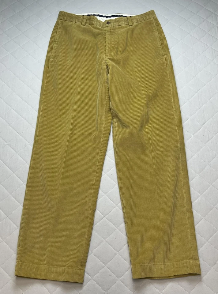 Brooks Brothers Corduroy Pants Mens 33x30 Mustard Gold Hudson Cuffed Straight - Image 2 of 4