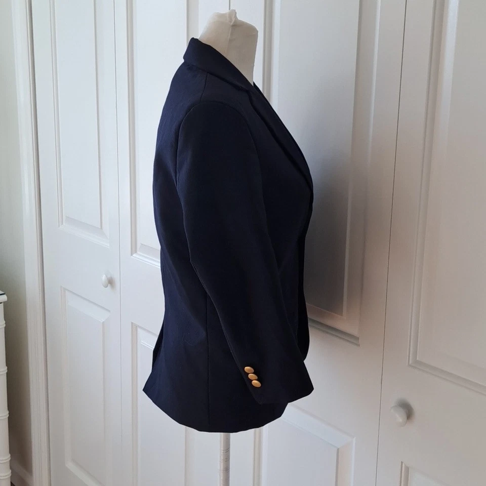 Blazer Lands' End Niños Jóvenes Clásico Azul Marino Mezcla Lana Forrado Botones Dorados 8H Nuevo sin Etiquetas Foto 4 de 4