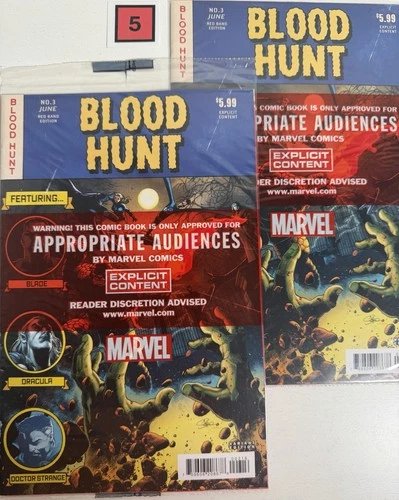 Blood Hunt #3 1:25 Red Band Bloody Homage Variant Marvel Comics 2024 Lot 2