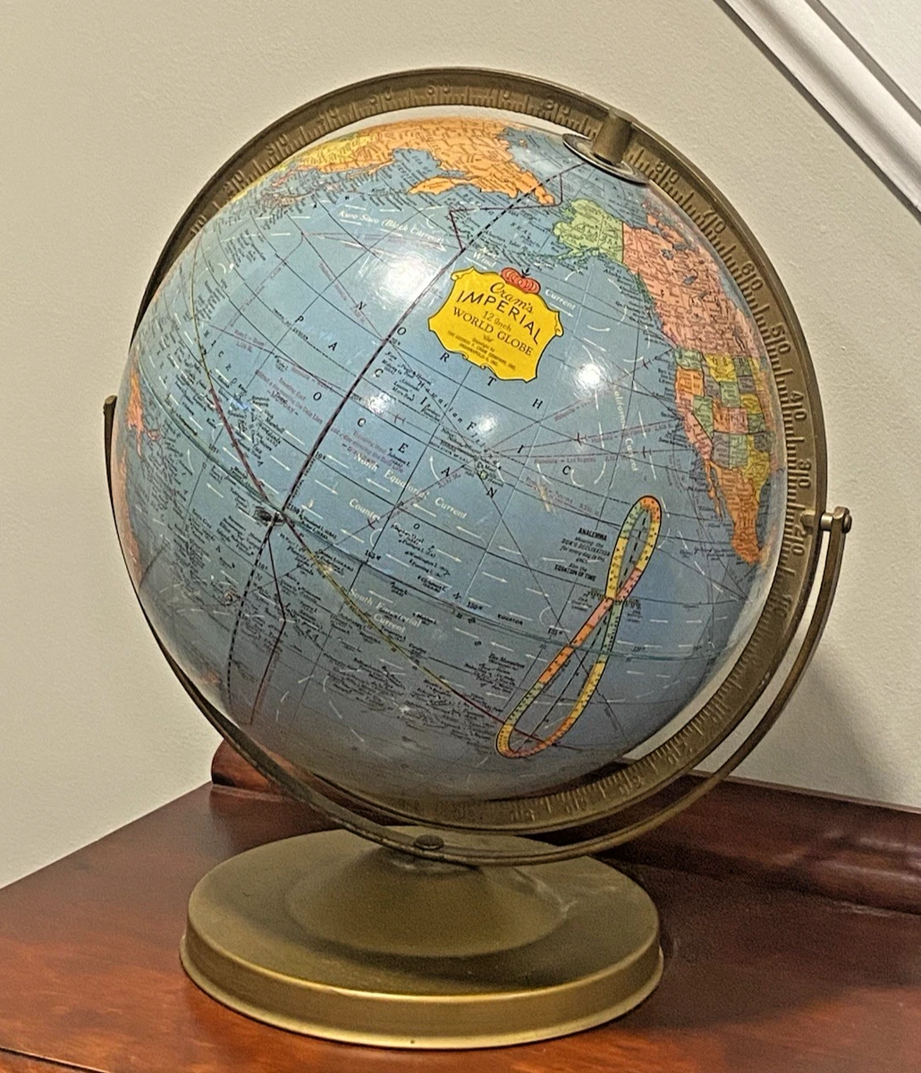 George F. Cram Co. Vintage Original Antique World Worlds Globes