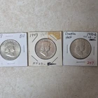 Franklin Half Dollar Uncirculated 1948 1949 1950-D Lot 90% Silver Coins