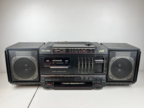Vintage JVC PC-V55 Stereo AM/FM Cassette Boombox Tested