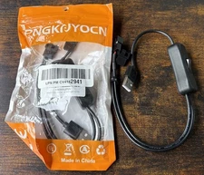 PNGKNYOCN 40cm USB to Dual 3-Pin / 4-Pin PWM 5V USB Sleeved Fan Power Adapter