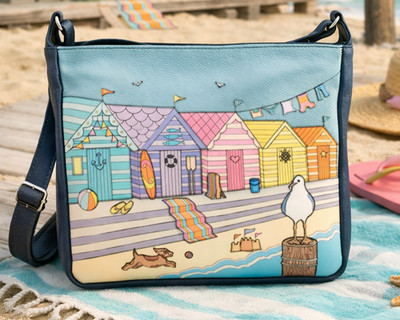 Mala Leather Woolacombe Handtasche Seaside Beach Hut Leder Crossbody + Staubbeutel