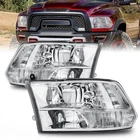 Black Headlights Assembly For 2009-2018 Dodge Ram 1500 10-18 Dodge 2500 3500